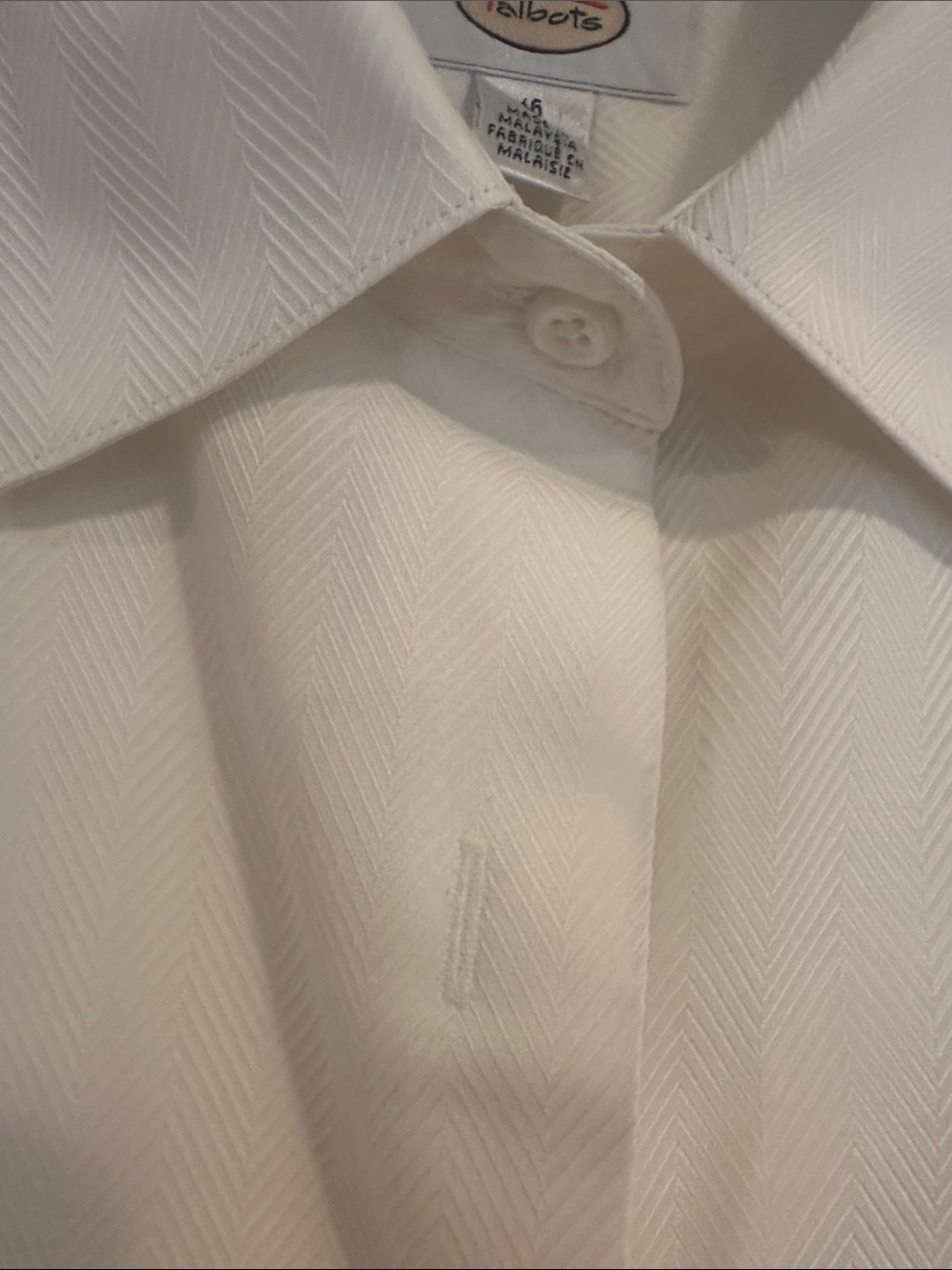 Talbots White Women's Button-Down Dress Shirt - Picture 6 of 8